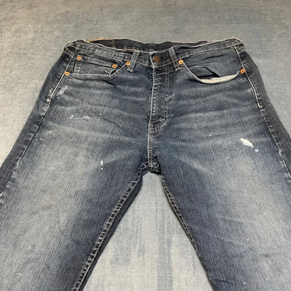 Levi's 505 Jeans Mens 34x32 Blue Denim Dark Wash Comfort Regular Fit Bootcut Leg